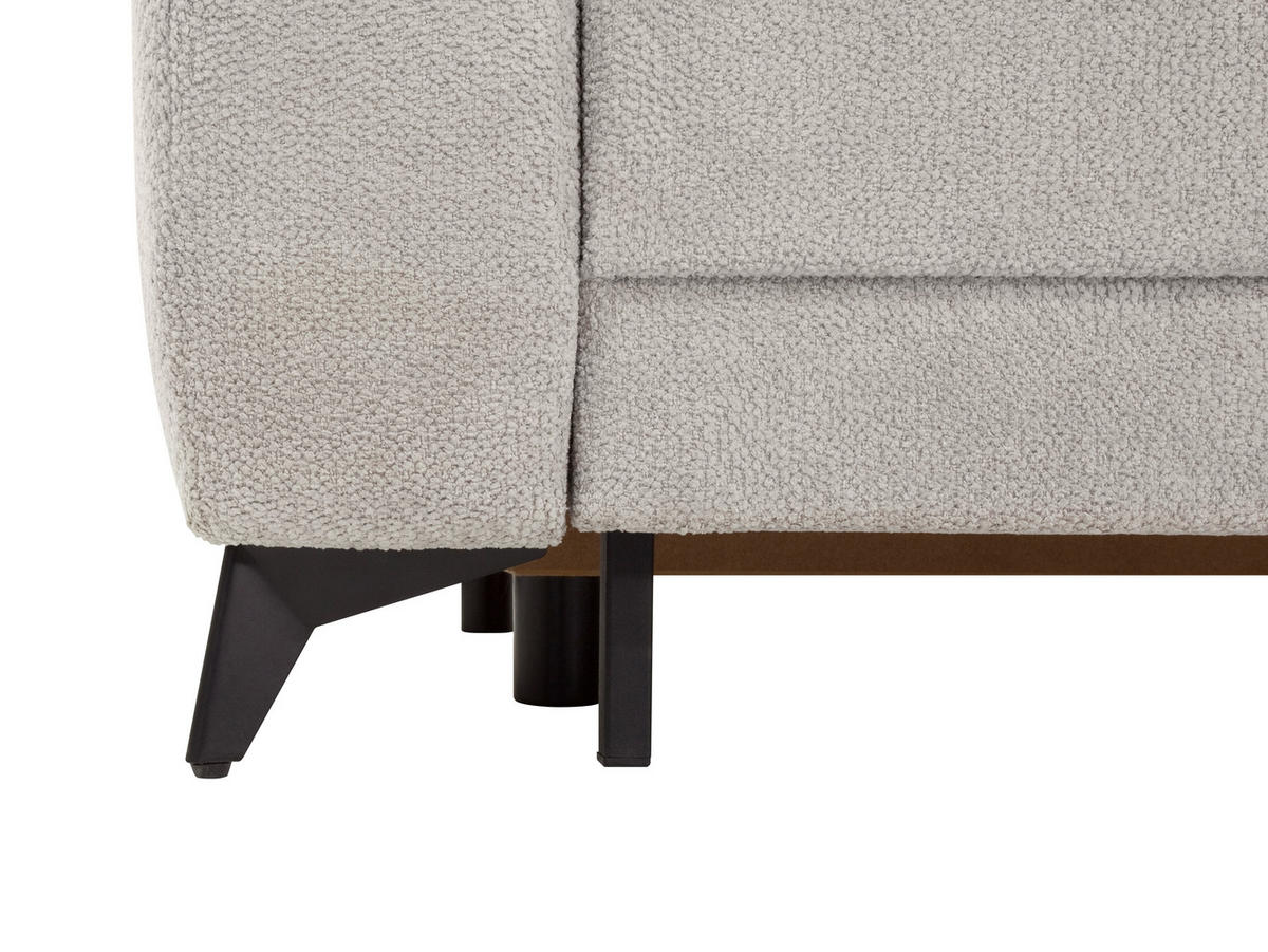 ECKSOFA CORTEZ Hellgrau  - Hellgrau/Schwarz, Design, Textil/Metall (215/260cm) - MID.YOU