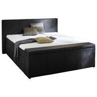 BOXSPRINGBETT 180/200 cm  in Schwarz  - Schwarz, Design, Kunststoff/Textil (180/200cm) - Carryhome