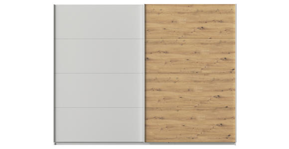 SCHWEBETÜRENSCHRANK  in Eiche Artisan, Seidengrau  - Seidengrau/Alufarben, KONVENTIONELL, Holzwerkstoff/Metall (271/229/62cm) - Xora
