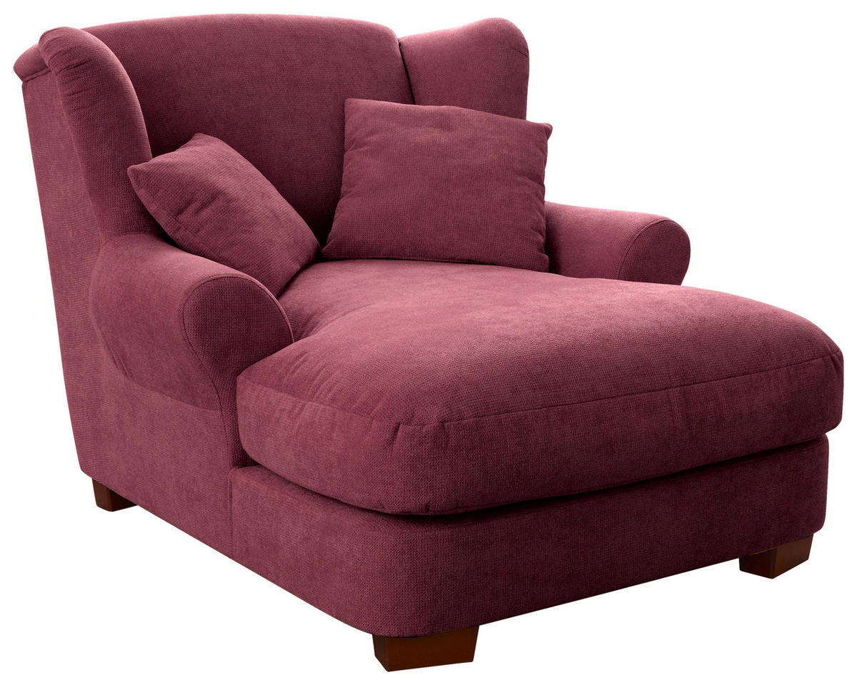 XXL-SESSEL Flachgewebe Dunkelrot  - Dunkelrot, Romantik / Landhaus, Holz/Textil (120/101/142cm) - Sit & More