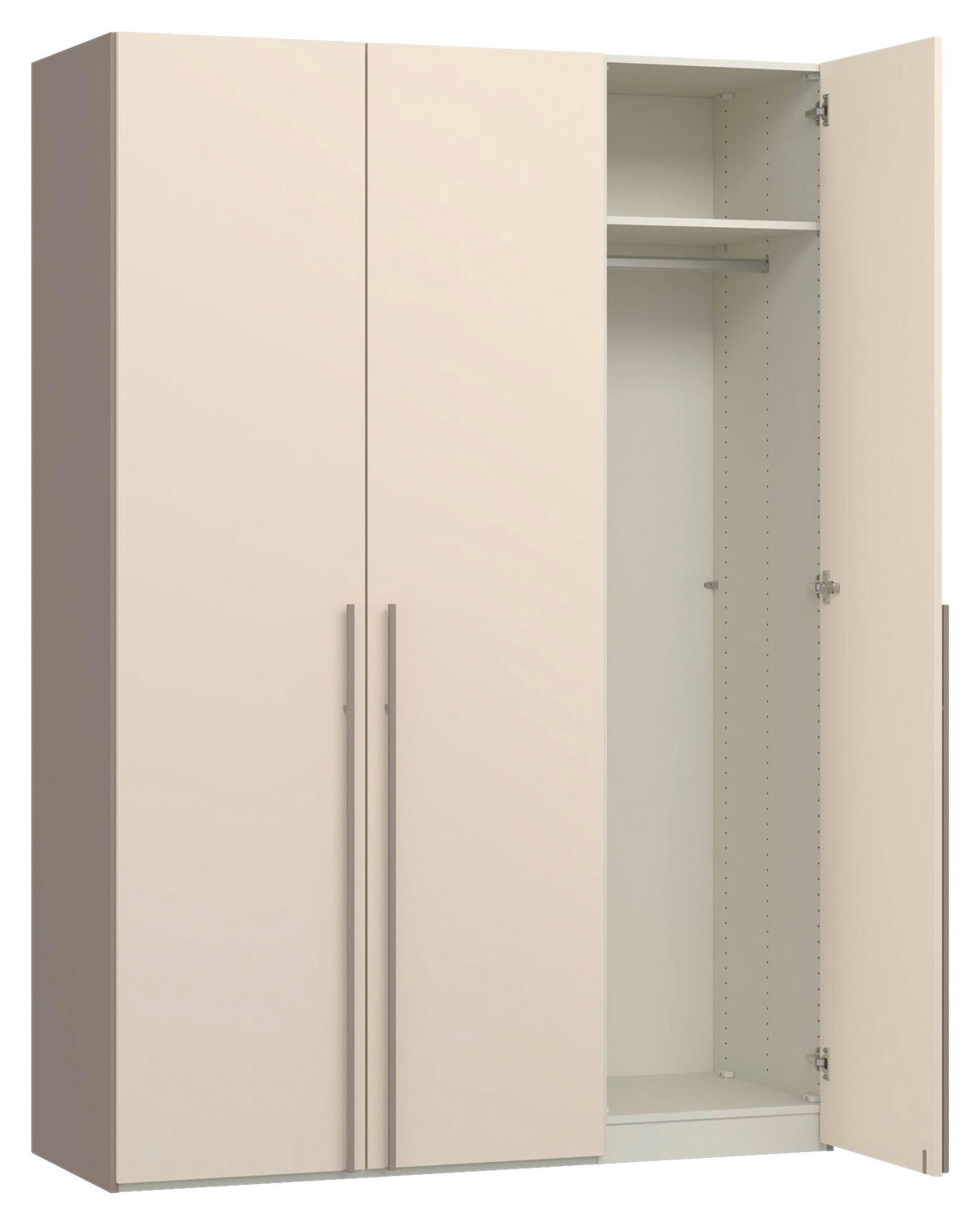 DREHTÜRENSCHRANK 152/220/59 cm,  in Kaschmir, Hellbraun, 3-türig  - Hellbraun/Kaschmir, Design, Holzwerkstoff/Metall (152/220/59cm) - Jutzler