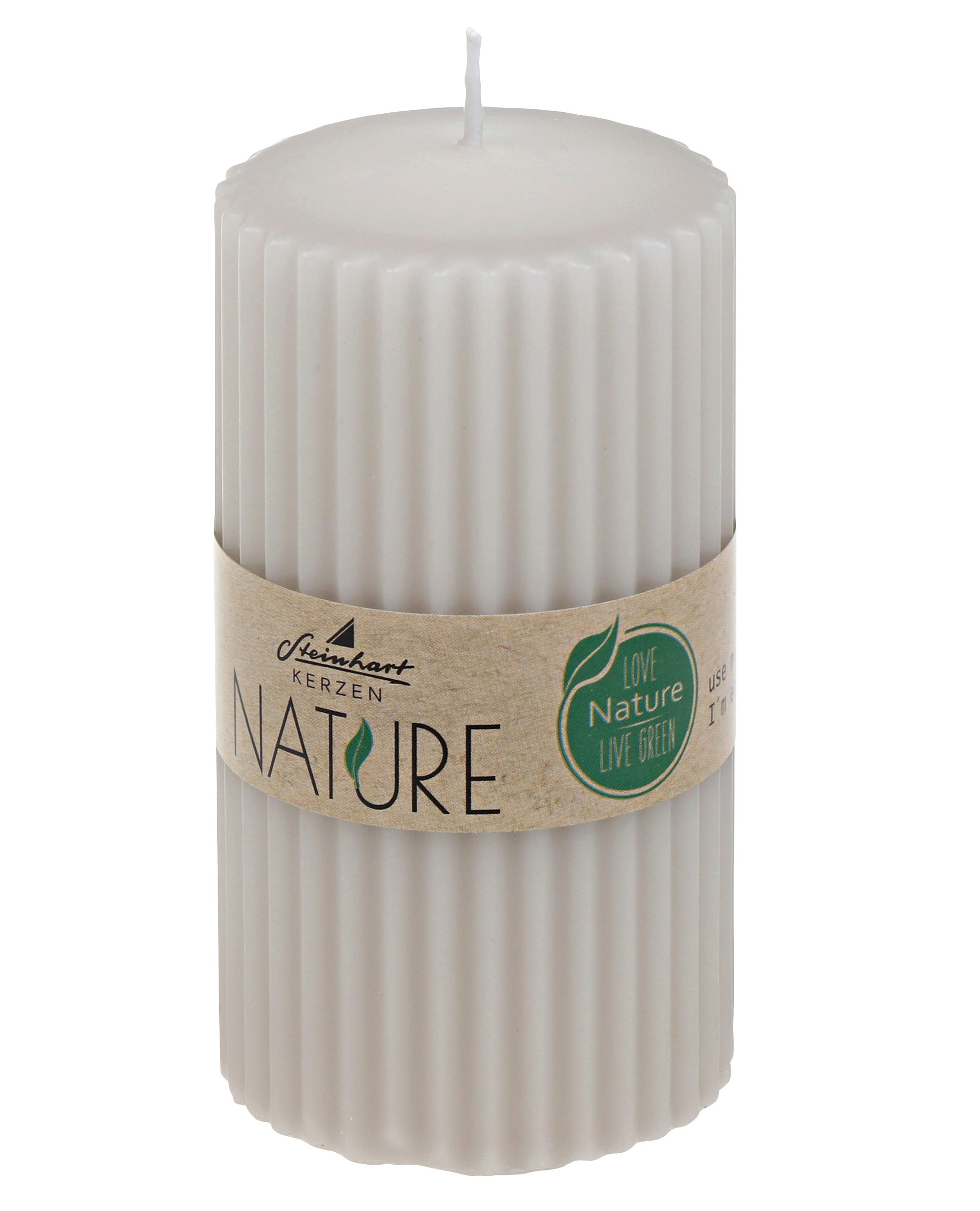 STUMPENKERZE  - Taupe, Basics, Naturmaterialien (5,7/11,0cm) - Steinhart