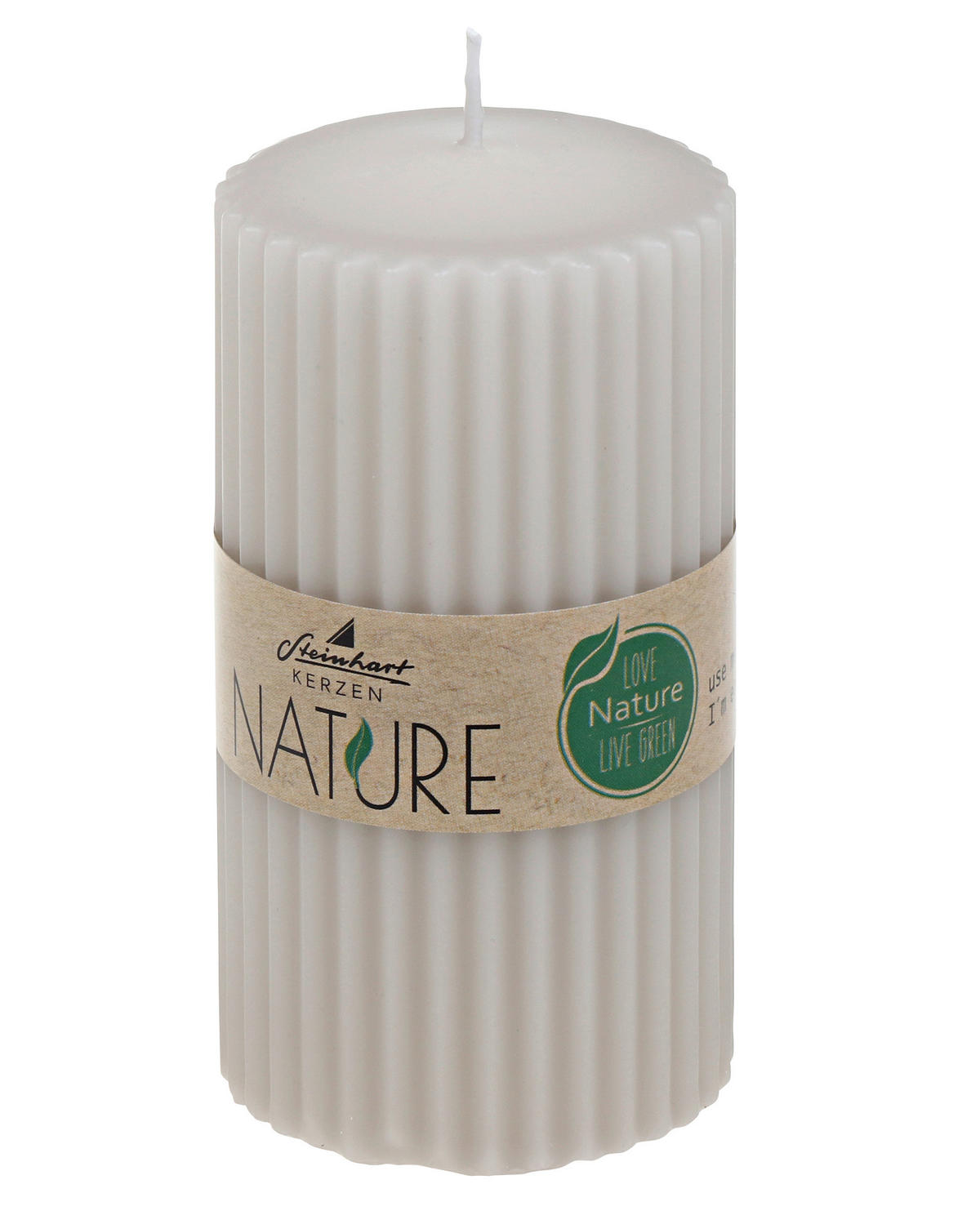 STUMPENKERZE  - Taupe, Basics, Naturmaterialien (5,7/11,0cm) - Steinhart