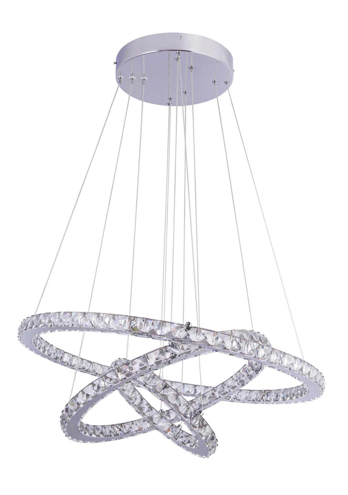 LED FÜGGŐLÁMPA 70/120 cm  - krómszínű/átlátszó, Konventionell, Üveg/fém (70/120cm)