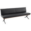 SITZBANK 214/88/66 cm  in Schwarz  - Schwarz/Grau, Design, Leder/Holz (214/88/66cm) - Koinor