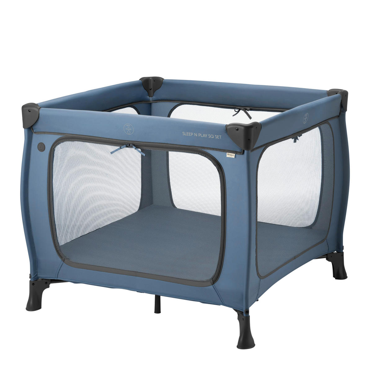 REISEBETT Sleep N Play SQ Set Blau  - Blau, Basics, Kunststoff/Textil (97/76/97cm) - Hauck