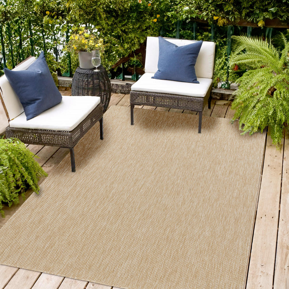 OUTDOORTEPPICH 120/160 cm Columbia Meliert Beige  - Beige, Design, Textil (120/160cm) - Novel