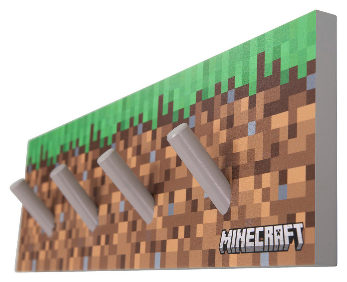 DĚTSKÝ VĚŠÁK NA OBLEČENÍ  - vícebarevná, Moderní, kompozitní dřevo (45/13/1,5cm) - Minecraft