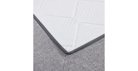Boxspringbett mit Topper & Matratze H2 180x200cm Hampton - Anthrazit/Alufarben, KONVENTIONELL, Textil (180/200cm) - Luca Bessoni
