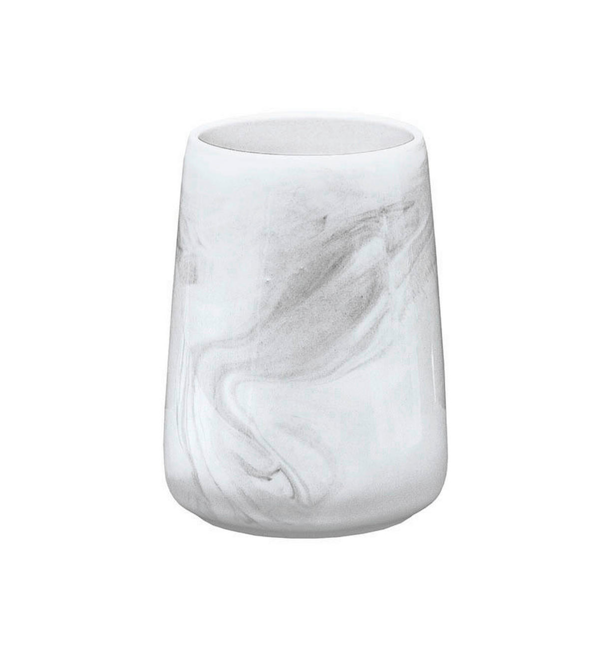 ZAHNPUTZBECHER Stein  - Weiss/Grau, Lifestyle, Stein (7,8/10,5cm) - Kleine Wolke