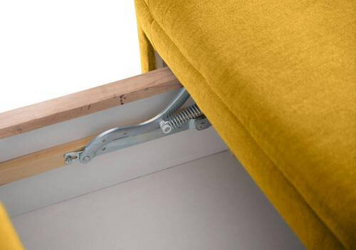 SCHLAFSOFA in Flachgewebe Gelb  - Gelb/Schwarz, Design, Textil/Metall (203/75/100cm) - MID.YOU