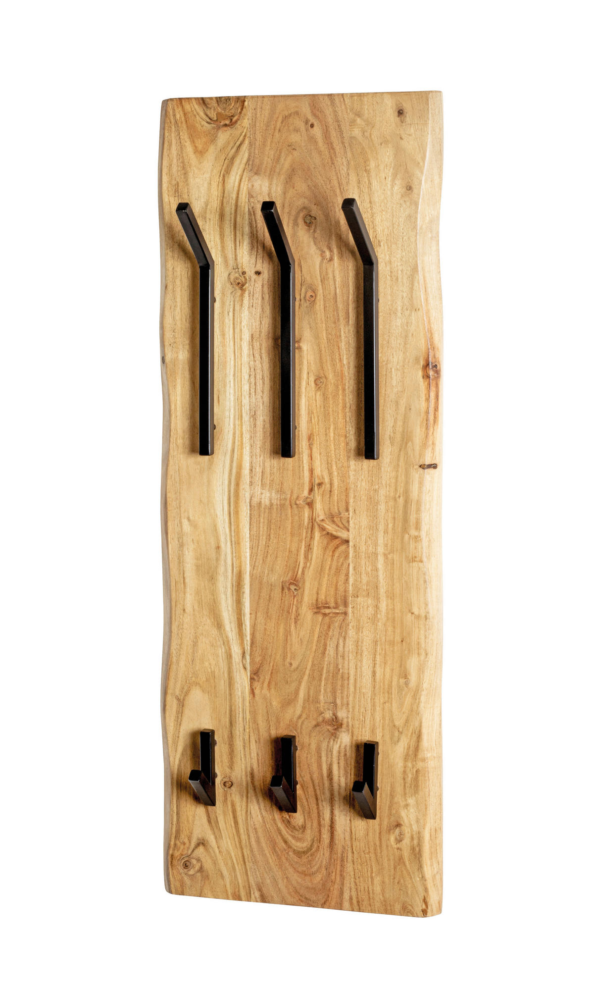 WANDGARDEROBE  in Akazie massiv Schwarz, Akaziefarben  - Schwarz/Akaziefarben, KONVENTIONELL, Holz/Metall (36/100/12cm)