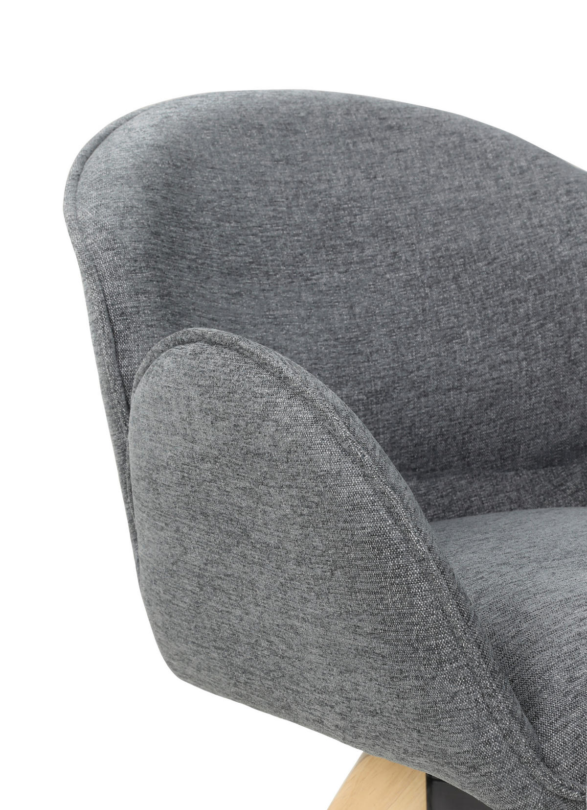 ARMLEHNSTUHL in Holz, Textil Dunkelgrau, Hellbraun  - Hellbraun/Dunkelgrau, Basics, Holz/Textil (61/82/63,5cm) - Tom Tailor