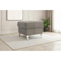HOCKER ARNGAST E Echtleder Grau  - Chromfarben/Grau, Basics, Leder/Metall (58/48/58cm) - Sit & More