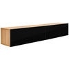 LOWBOARD  in  - Schwarz Hochglanz/Naturfarben, Design, Holz/Holzwerkstoff (180/33/30cm) - MID.YOU