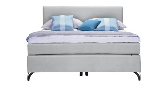 BOXSPRINGBETT 120/200 cm  in Hellgrau  - Hellgrau/Schwarz, KONVENTIONELL, Textil/Metall (120/200cm) - Esposa