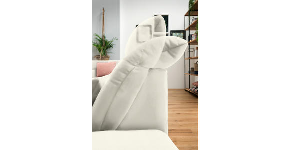 WOHNLANDSCHAFT  in Mikrofaser Weiß  - Chromfarben/Weiß, Design, Kunststoff/Textil (211/350/204cm) - Xora