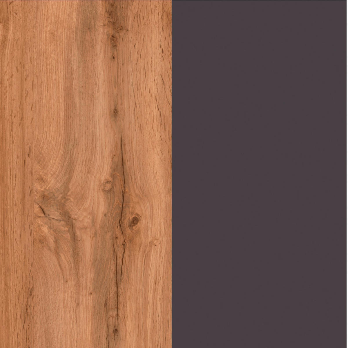 KÜCHENBLOCK 300 cm   in Graphitfarben, Eiche Wotan  - Eiche Wotan/Graphitfarben, Design, Holzwerkstoff (300cm) - Held