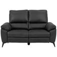 2-SITZER-SOFA Lederlook, Mikrofaser Grau  - Schwarz/Grau, KONVENTIONELL, Textil/Metall (160/102/96cm) - Carryhome