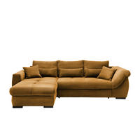 ECKSOFA Goldfarben Cord Bettkasten, Nierenkissen, Rückenkissen, Zierkissen  - Goldfarben/Schwarz, MODERN, Textil/Metall (188/302cm) - MID.YOU