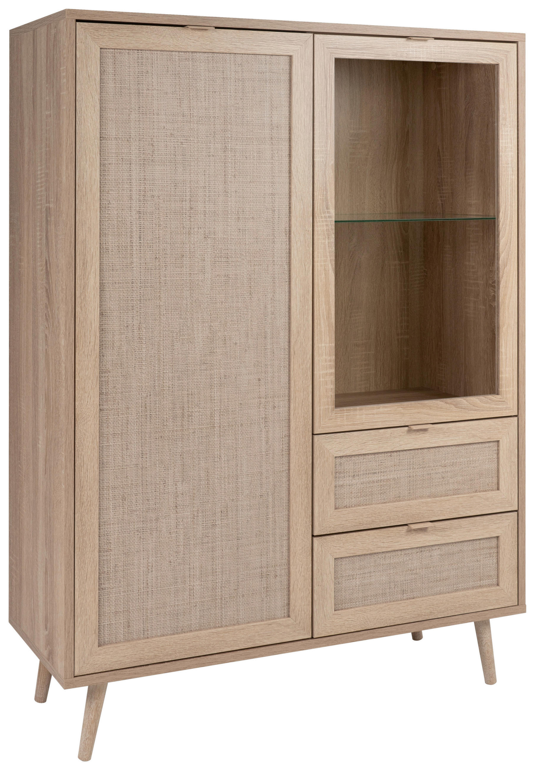 HIGHBOARD 101,5/139/40 cm - Sonoma Eiche, Natur, Glas/Holz (101,5/139/40cm) - MID.YOU