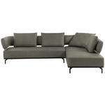 ECKSOFA Palio in Echtleder Grau  302/237 cm  - Schwarz/Grau, Design, Leder/Metall (302/237cm) - Dieter Knoll