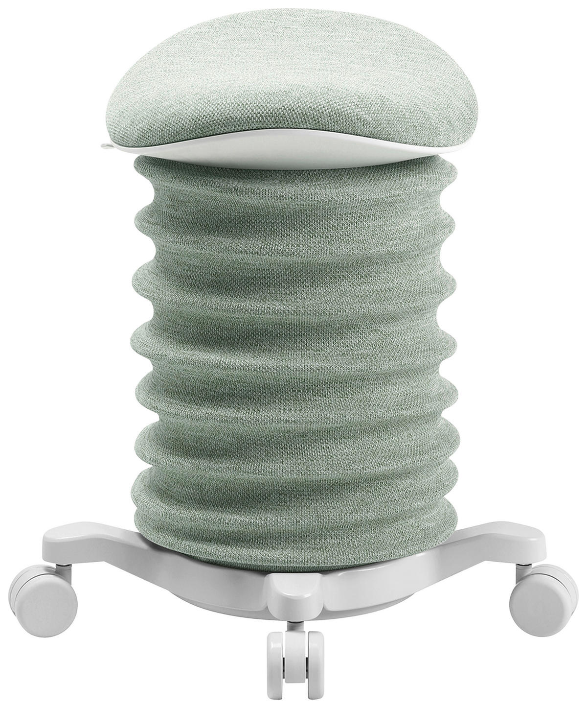BÜROHOCKER Weiß, Hellgrün  - Weiß/Hellgrün, Design, Kunststoff/Textil (37,5/58-70/36cm) - Topstar