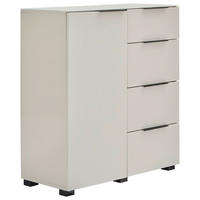 KOMMODE , 90/99,7/42 cm, 4 Schublade(n)  - Kaschmir/Schwarz, Design, Glas/Holzwerkstoff (90/99,7/42cm) - Novel