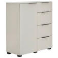 KOMMODE , 90/99,7/42 cm, 4 Schublade(n)  - Kaschmir/Schwarz, Design, Glas/Holzwerkstoff (90/99,7/42cm) - Novel