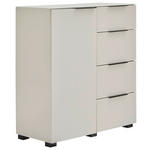 KOMMODE , 90/99,7/42 cm, 4 Schublade(n)  - Kaschmir/Schwarz, Design, Glas/Holzwerkstoff (90/99,7/42cm) - Novel