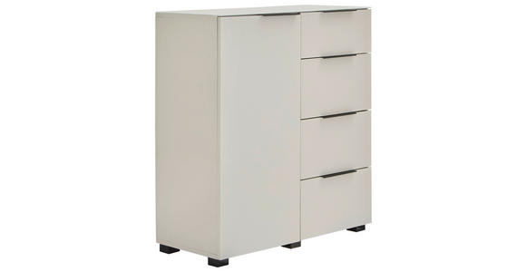 KOMMODE , 90/99,7/42 cm, 4 Schublade(n)  - Kaschmir/Schwarz, Design, Glas/Holzwerkstoff (90/99,7/42cm) - Novel