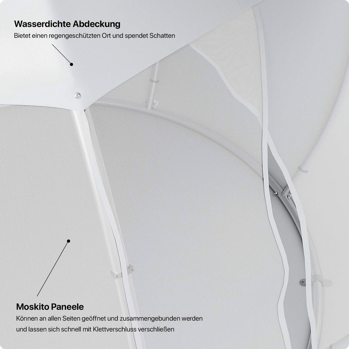 PAVILLON 303/230/303 cm Aluminium  - Silberfarben/Weiß, Basics, Textil/Metall (303/230/303cm)
