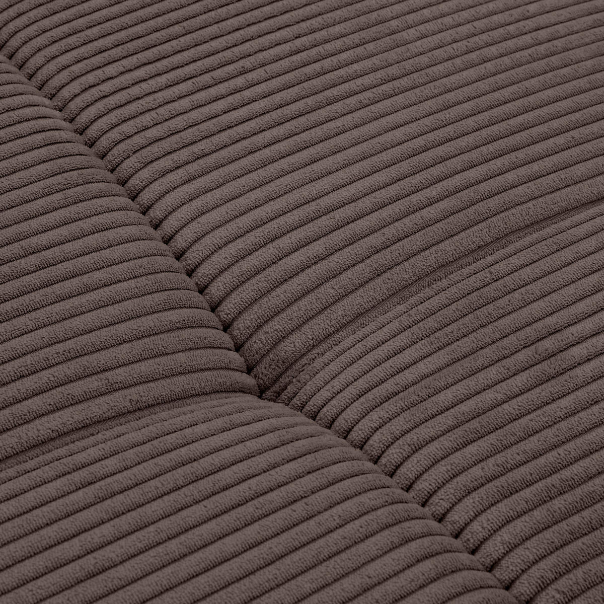 WOHNLANDSCHAFT Graubraun Cord  - Chromfarben/Graubraun, KONVENTIONELL, Kunststoff/Textil (180/376/180cm) - Carryhome