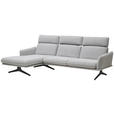 ECKSOFA in Flachgewebe Beige  - Beige/Schwarz, Design, Textil/Metall (152/259cm) - Dieter Knoll