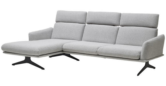 ECKSOFA in Flachgewebe Beige  - Beige/Schwarz, Design, Textil/Metall (152/259cm) - Dieter Knoll