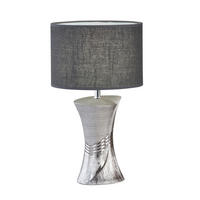 BORDSLAMPA Louis 25/44 cm   - silver/grå, Design, textil/keramik (25/44cm) - Fischer & Honsel