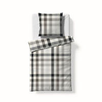BETTWÄSCHE Flanell 135/200 cm  - Anthrazit/Hellgrau, KONVENTIONELL, Textil (135/200cm) - Fleuresse