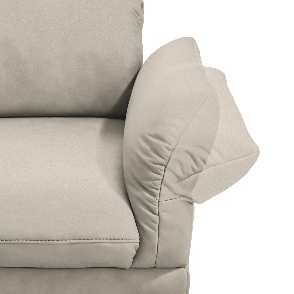 ECKSOFA in Echtleder Ecru  173/308 cm  - Ecru/Anthrazit, Design, Leder/Metall (173/308cm) - Joop!