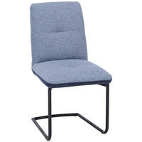 SCHWINGSTUHL  in Stahl Flachgewebe  - Blau/Anthrazit, Design, Textil/Metall (48/91/62cm) - Dieter Knoll