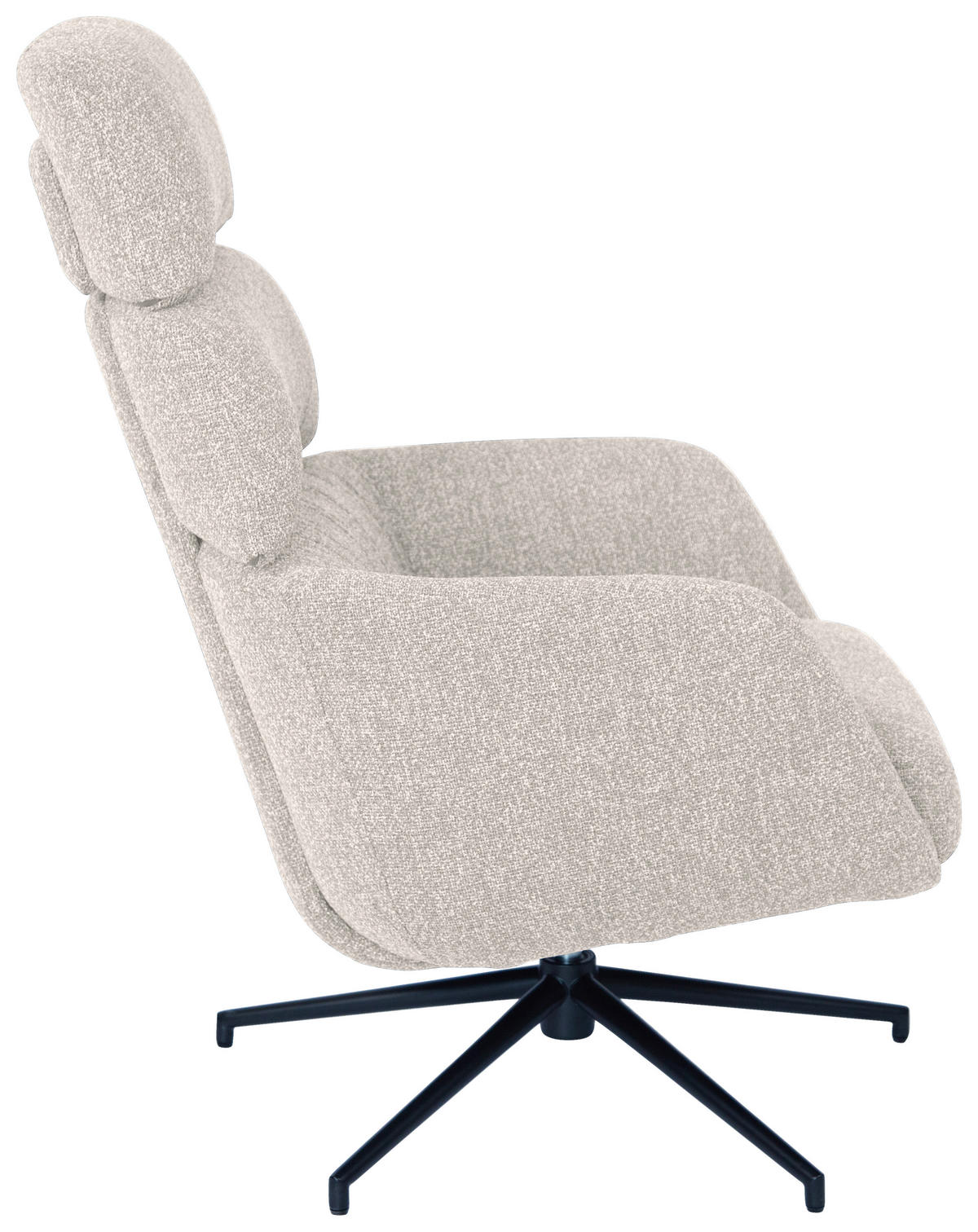 RELAXAČNÉ KRESLO, kov, textil, čierna, béžová - čierna/béžová, Design, kov/textil (73/110/87cm) - Dieter Knoll