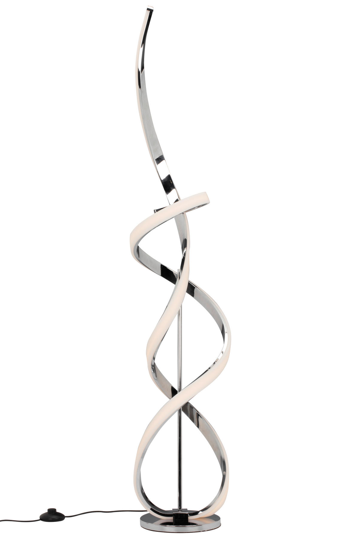 LED-STEHLEUCHTE Indigo 25/137 cm  - Chromfarben/Weiß, Design, Kunststoff/Metall (25/137cm) - Dieter Knoll