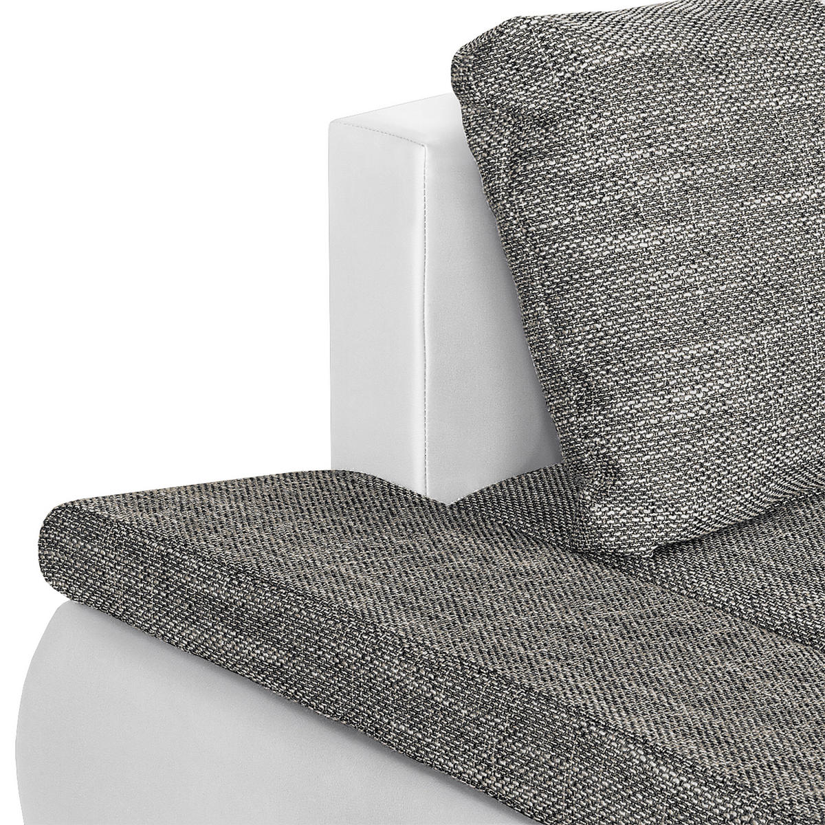 ECKSOFA Grau, Weiß Textilgeflecht  - Chromfarben/Schwarz, Design, Textil (266/175cm) - Livetastic