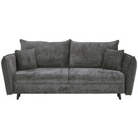 SCHLAFSOFA Chenille Anthrazit Querschläfer  inkl. Zierkissen, Rückenkissen, Bettkasten  - Anthrazit/Schwarz, KONVENTIONELL, Holz/Textil (238/99/108cm) - Carryhome