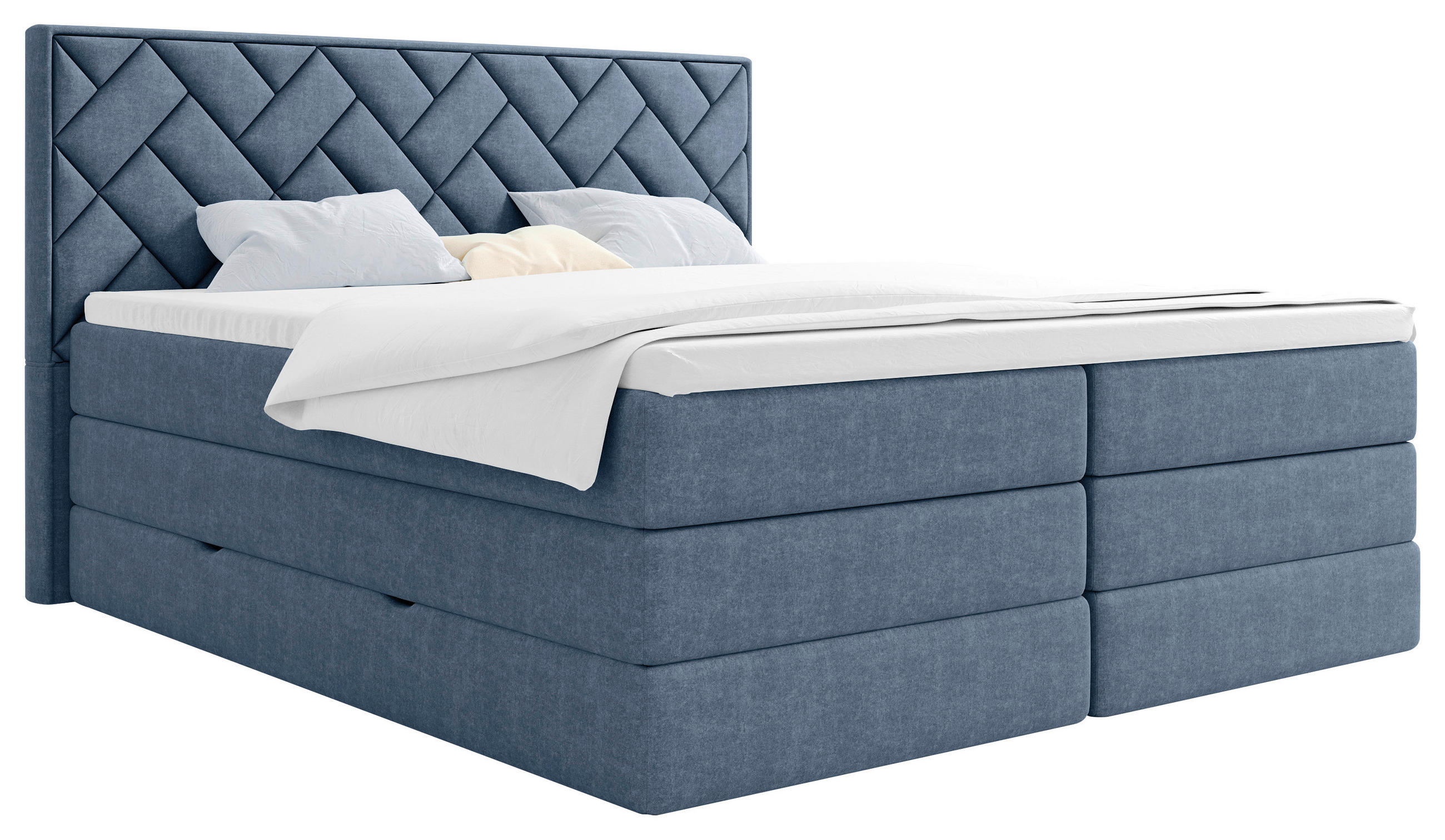 BOXSPRING KREVET    140/200 cm  - tamno plava/crna, Moderno, drvni materijal/tekstil (140/200cm) - Livetastic