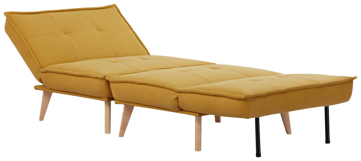 SCHLAFSOFA in Webstoff Gelb  - Gelb/Naturfarben, Design, Holz/Textil (99/84/83cm) - MID.YOU