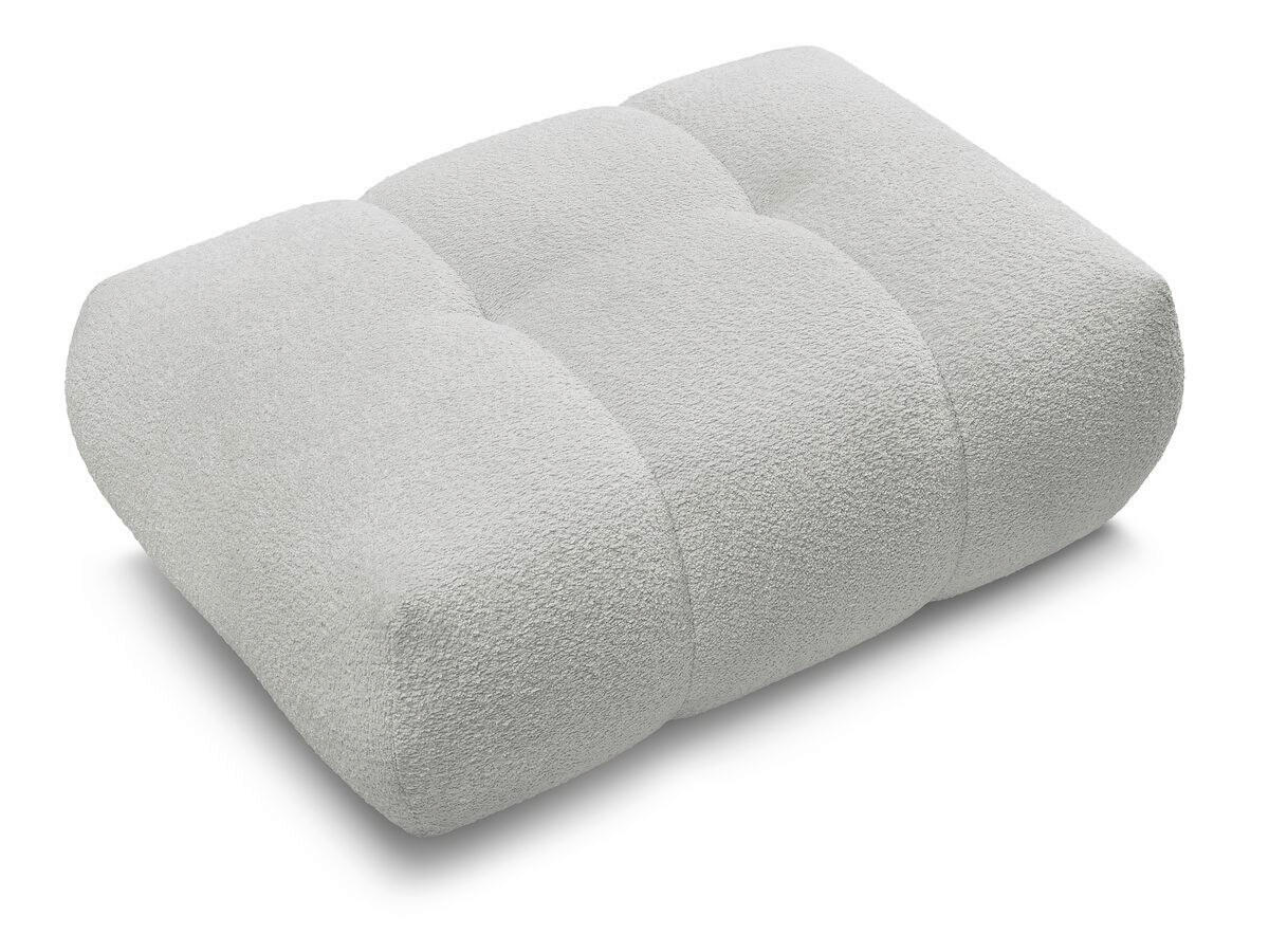 HOCKER FUJI  Bouclé Hellgrau  - Hellgrau/Schwarz, MODERN, Kunststoff/Textil (112/44/80cm)