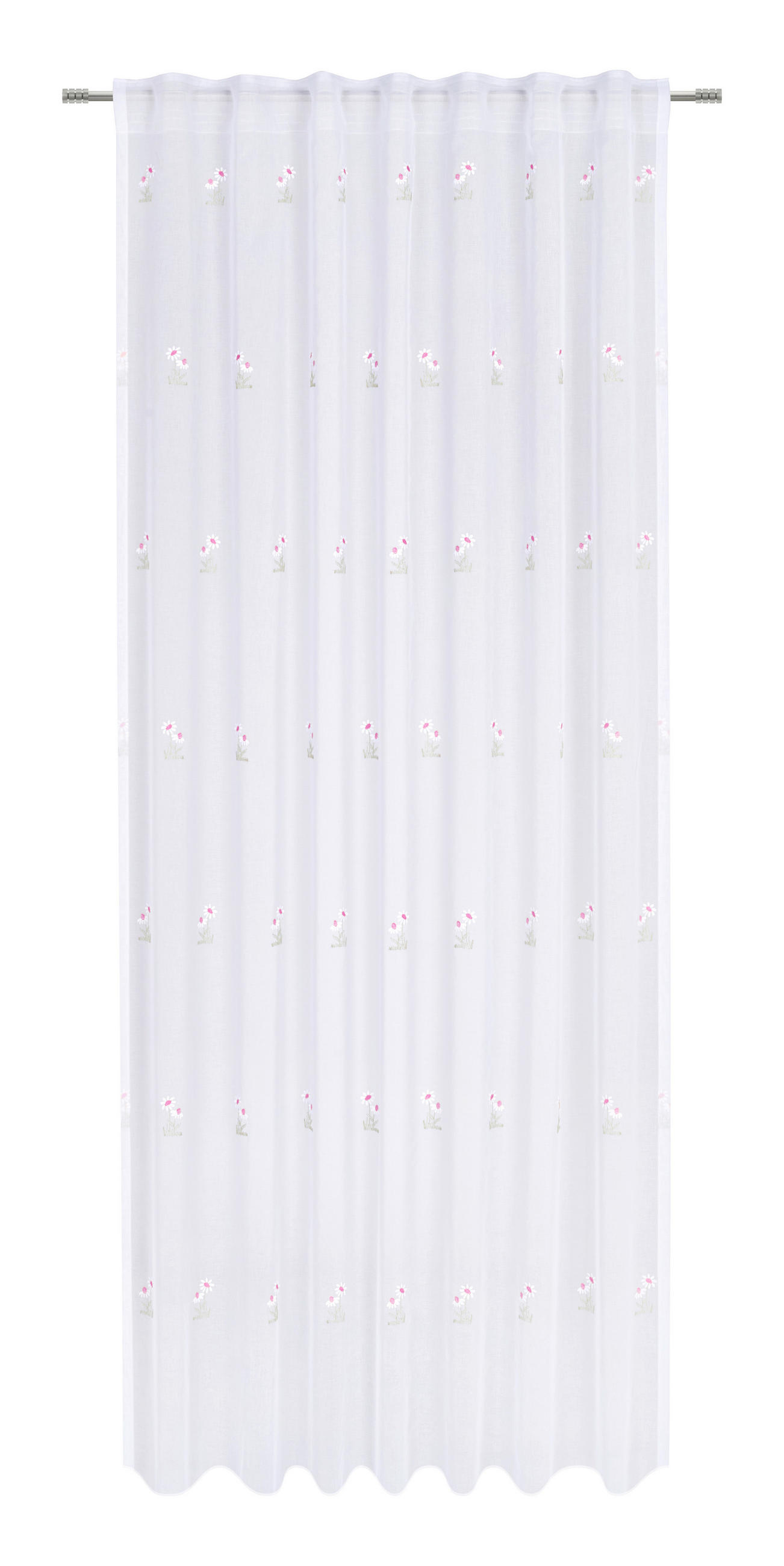HOTOVÝ ZÁVĚS, průhledné, 140/245 cm - růžová, Konvenční, textil (140/245cm) - Esposa
