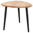 COUCHTISCHSET Akazie vollmassiv 74/68/45 cm Freiform Schwarz, Akaziefarben  - Schwarz/Akaziefarben, Design, Holz/Metall (74/68/45cm) - Carryhome