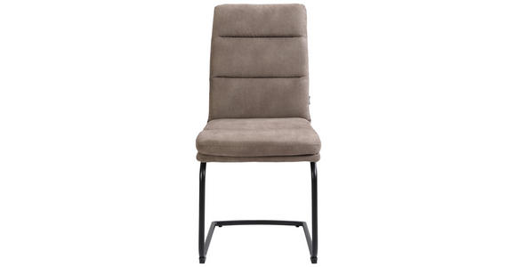 SCHWINGSTUHL in Eisen Webstoff - Taupe/Schwarz, Design, Textil/Metall (46/62,5/95cm) - Cantus