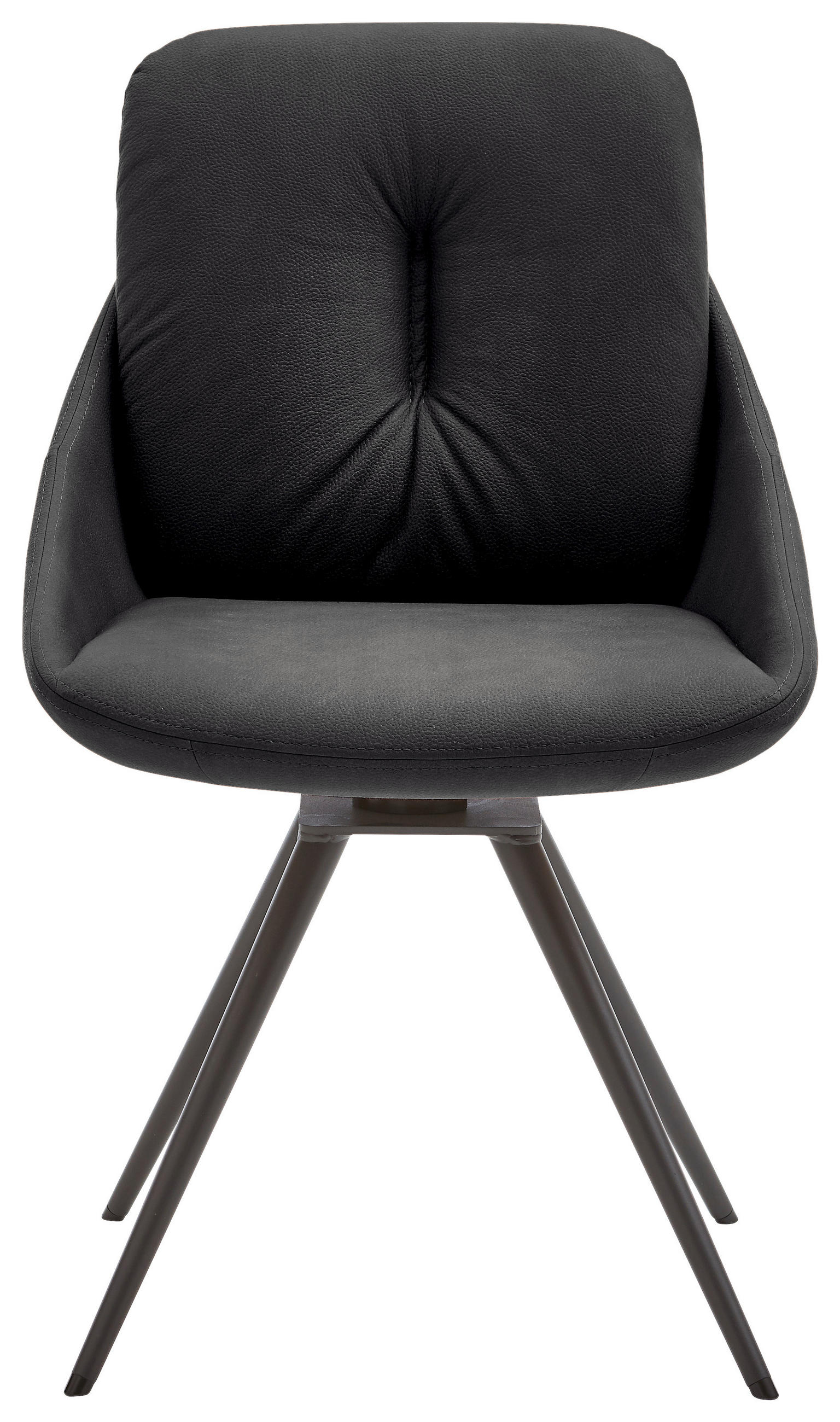 STUHL drehbar Mikrofaser Anthrazit, Schwarz  - Anthrazit/Schwarz, Design, Textil/Metall (55/91/64cm) - Venjakob